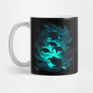 Cute Swimming Sea Turtles Mug